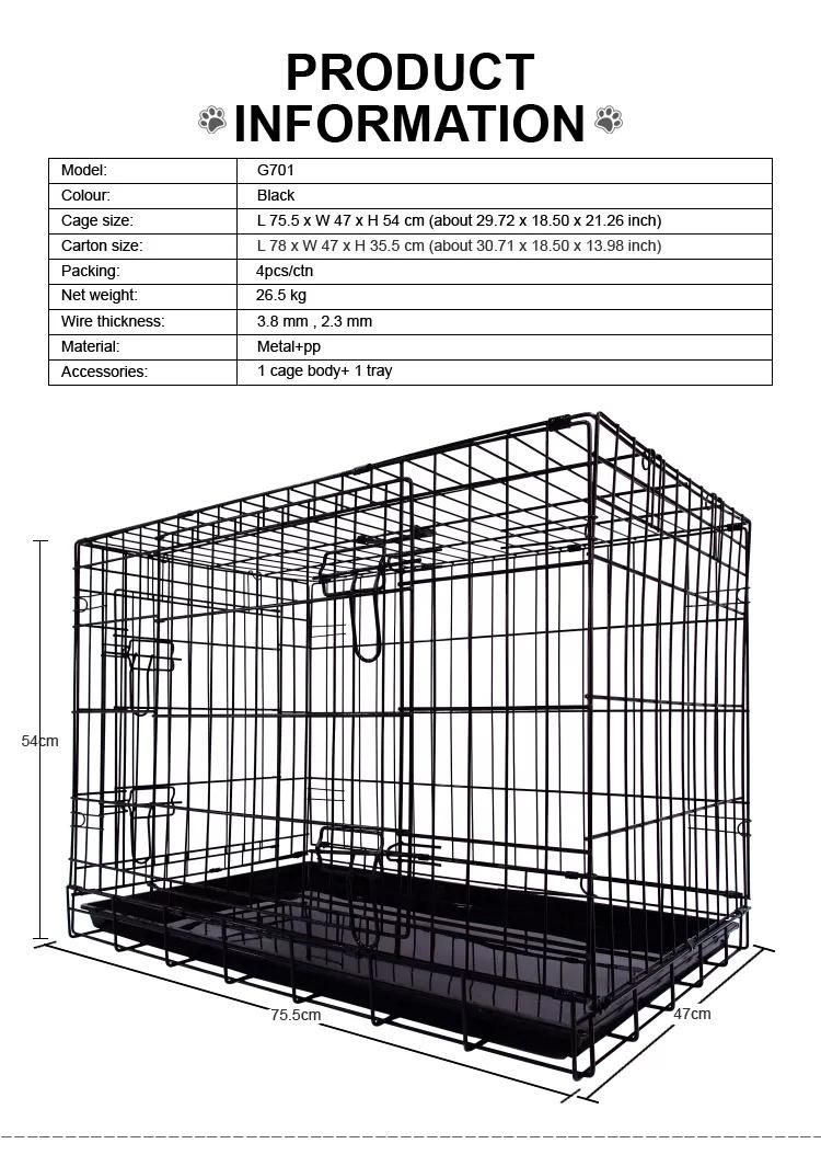 Large Metal Transport Dog Kennel Pet Squirrel Dog Cages with Tray and Lock
