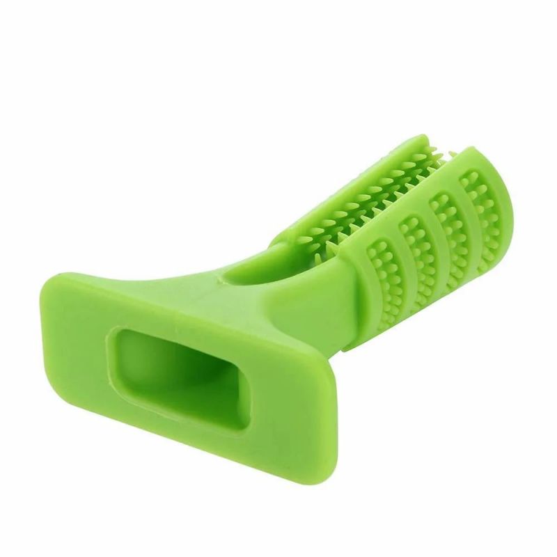 Dog Molar Stick Brushing Stick Dogs Effective Toothbrush Doggy Brush Stick (Green)