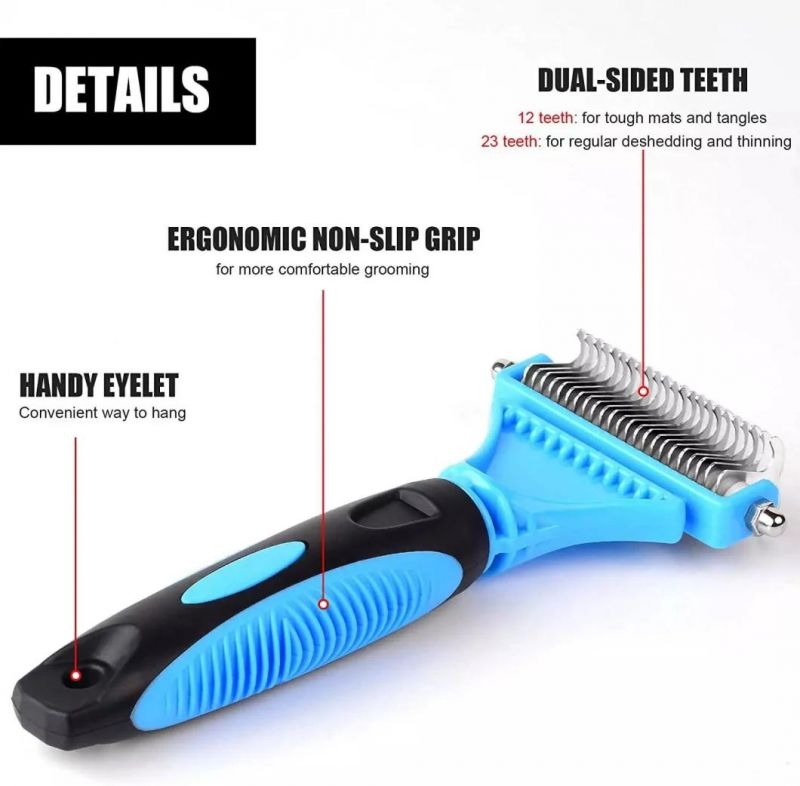 Dog and Cat Brush Pet Grooming Brush for Shedding, for Small, Medium & Large Deshedding Tool, Mats and Tangles Removing for Long & Short Haired Pets