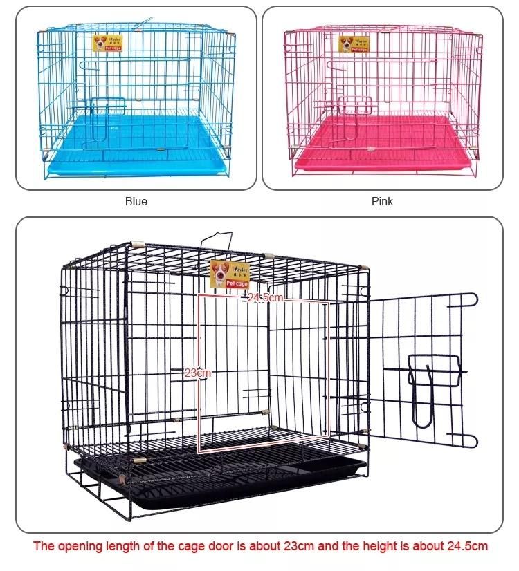 Indoor Outdoor Hot Sale Small High Quantity Breathable Black Color Folding Metal Dog Cage