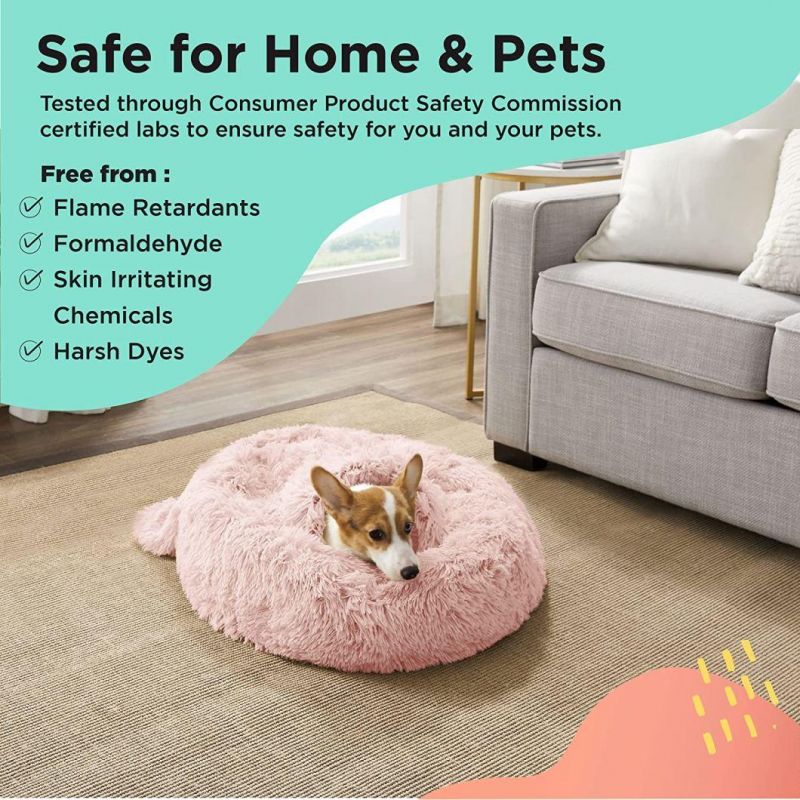 Original Calming Donut Soft Fabric Cat Dog House Durable Luxury Pet Bed for Winter