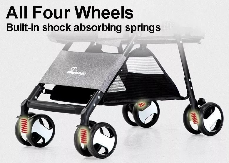 2 in 1 Separate Pet Stroller and Pet Carrier Four-Wheel Shock One Hand Fold up Pet Stroller