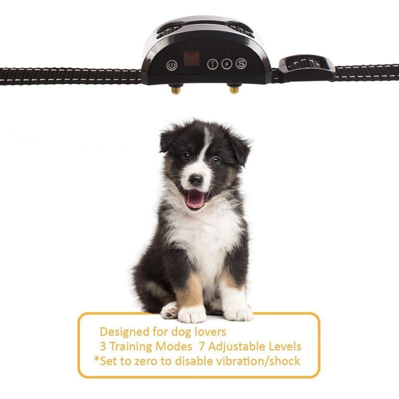 Waterproof Electronic Rechargeable Static Shock Vibrating Remote Control Pet Dog Training Collar/Black-Blue-Pink-Silver/Pet Tracker/Dog Trackers