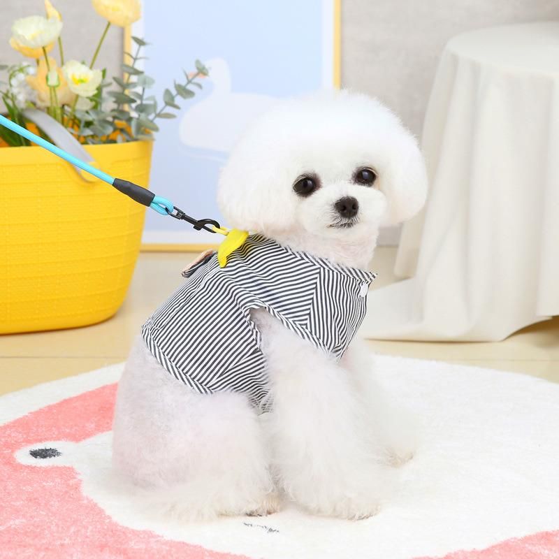 Amazon Hot Selling Pet Clothes Dog Chest Back No Leash Vest Teddy Cat Clothes Pet Clothes Vertical Bar Chest Back