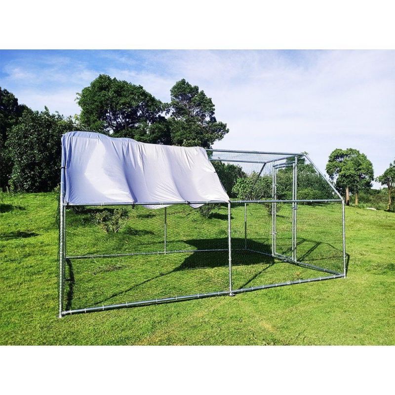 9.2*12.5 FT Walk in Metal Hen Cage Large Chicken Coop Rabbit Hutch Enclosure