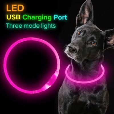 LED Dog Collar, USB Rechargeable, Glowing Pet Dog Collar Night Safety, Fashion Light up Collar Small Medium Large Dogs