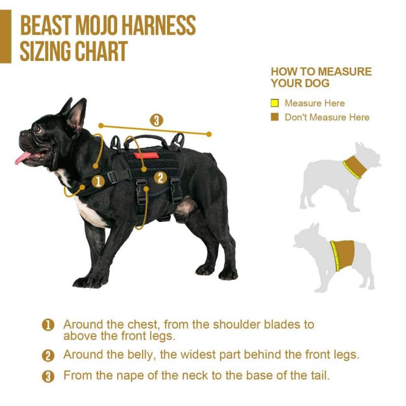 Tactical Dog Harness with Durable Vertical Handle for Small Medium Puppy Dog