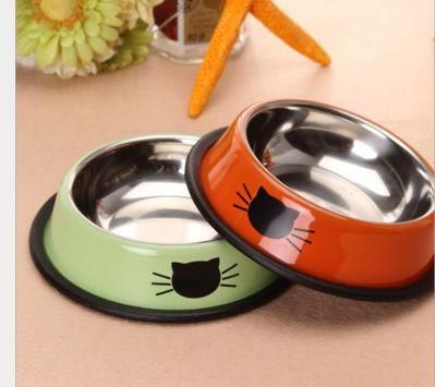 Cheaper Price Stainless Steel Cat Bowl 15 Cm Anti Slip Pet Feeder Bowl