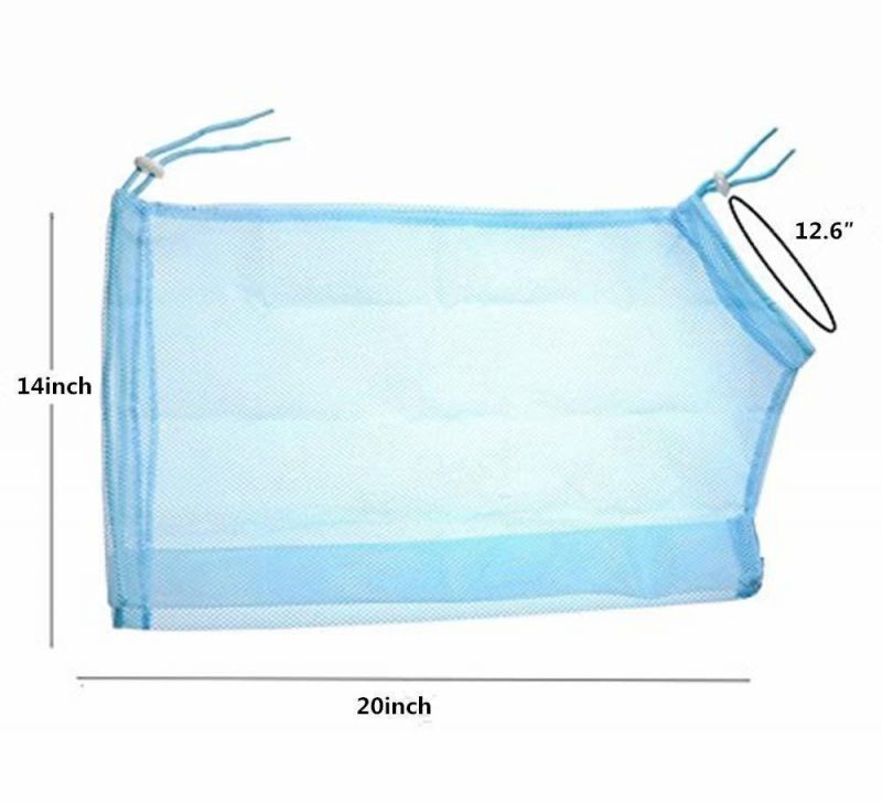 Multifunctional Polyester Pet Bath Shower Mesh Bags Pet Nail Trimming Bags Blue