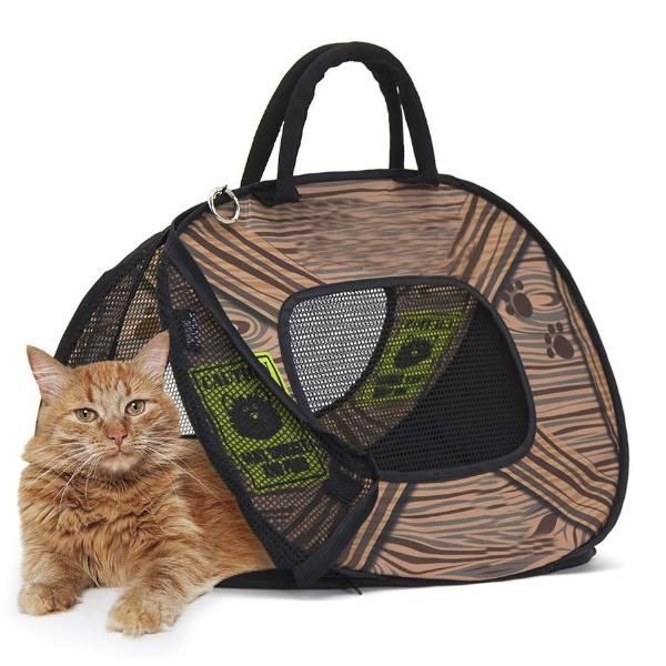 Cat Carrier with Zipper Lock- Foldable Travel Cat Carrier