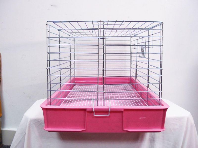Rabbit Cage Metal Pet Rabbit Hutch Portable Small Animal House Poultry Carriers