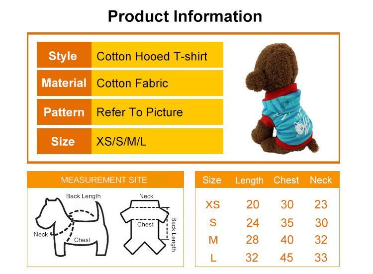 Factory Direct Sales Spring Autumn Style Comfortable Cotton Hoodie Dog Clothing
